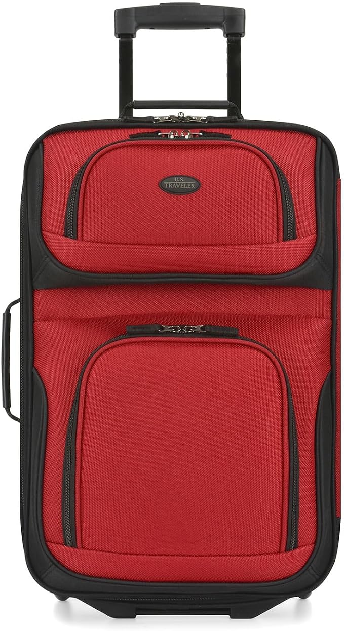 U.S. Traveler Lightweight Rolling 20" Carry On Luggage Softside Suitcase - Image 2