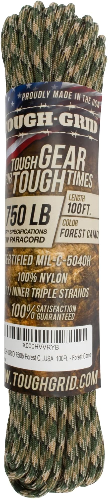 TOUGH-GRID 750 Paracord Rope Nylon Parachute Cord, Made in USA Survival Kit - Image 3