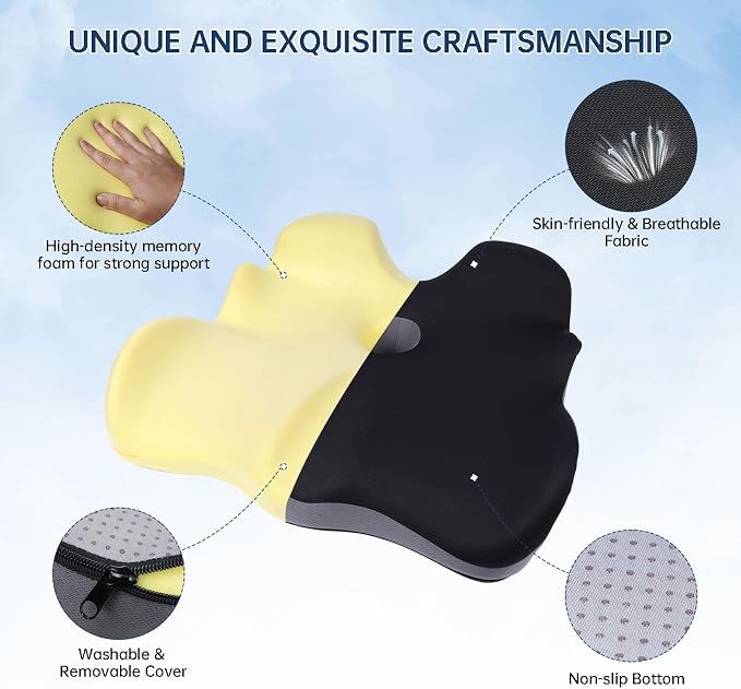Seat Cushion, X-Large Memory Foam Office Chair Cushion, - Image 4