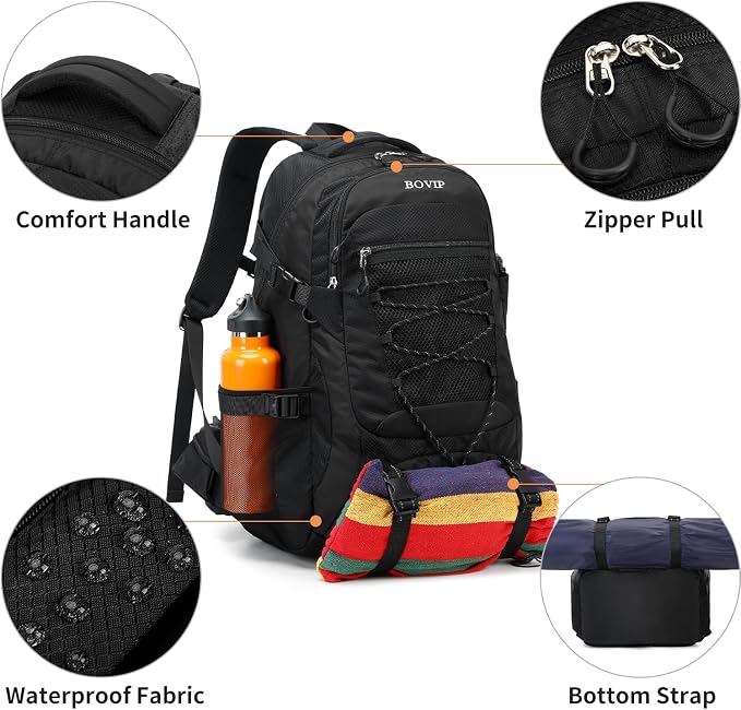BOVIP 40L Hiking Backpack Waterproof Lightweight Daypack Travel Sports Camping - Image 4