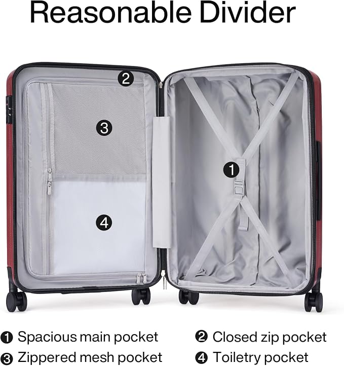 Hanke Expandable Hard Shell Luggage Sets 2 piece Carry on Luggage - Image 7