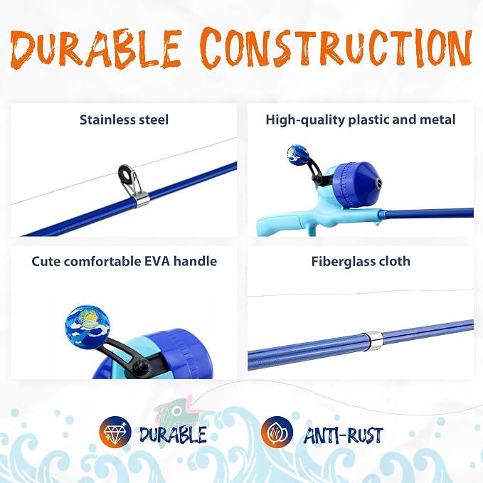 Kids Fishing Pole, Telescopic Fishing Rod, Toddler Collapsible Fishing Rod and - Image 4