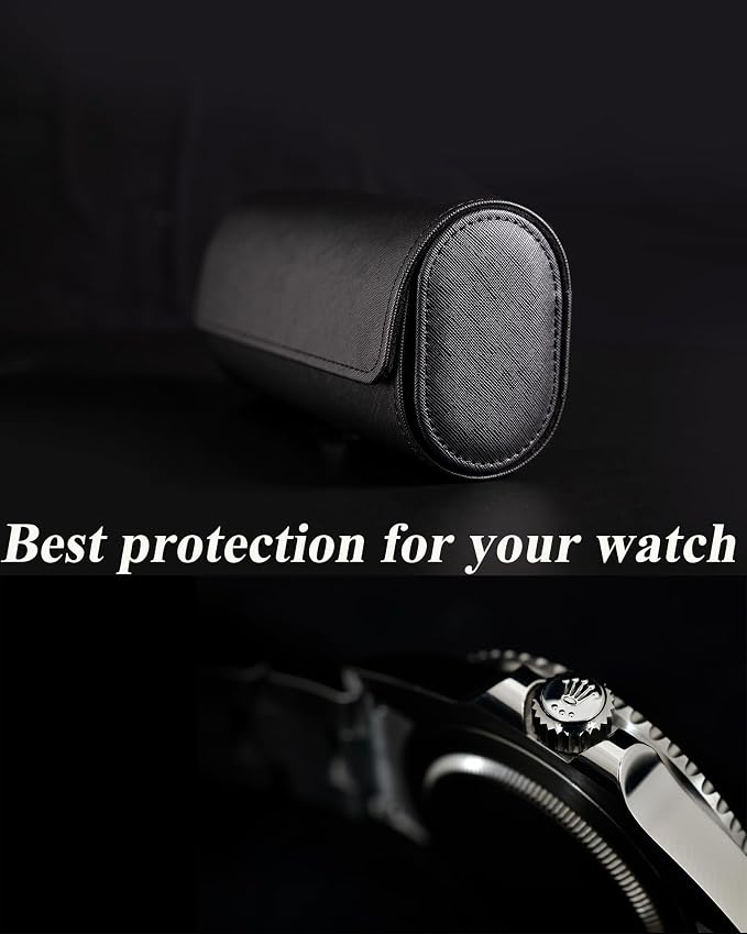 MR.OKAY 2 Watch Travel Case- Classic Leather Watch Case - Image 7