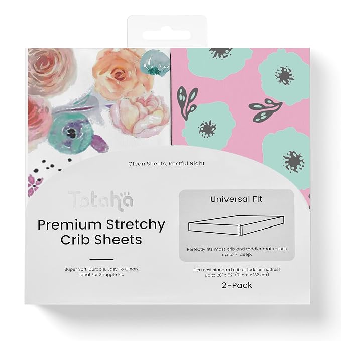 TotAha Premium Stretchy Crib Sheets-Hypoallergenic, Silky Comfort, Buttery Soft by TotAha%7CUnitedStates