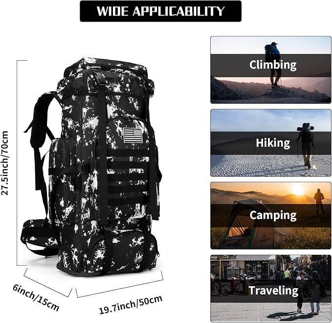 Hiking Backpack for Men 70L/100L Camping Backpack Military Rucksack Molle 3 - Image 6