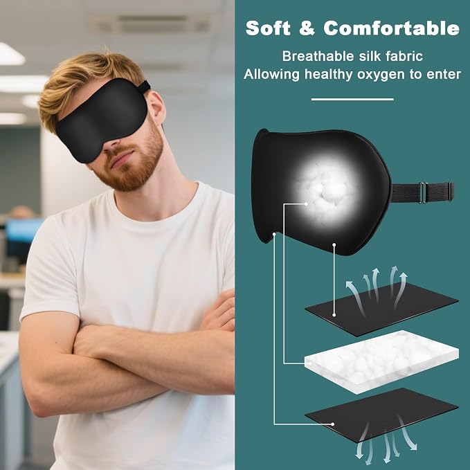 Sleep Mask, Real Natural Pure Silk Eye Masks - Image 3