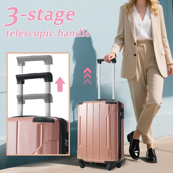 Merax 20 Inch Carry On Luggage Airline Approved, Hardshell ABS Suitcase - Image 2