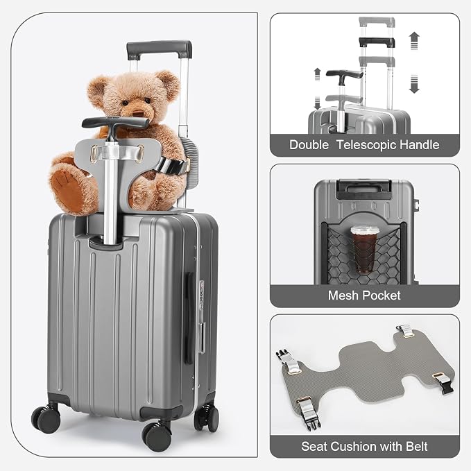 MRPLUM Carry On Luggage Double Handle Suitcase - Image 3