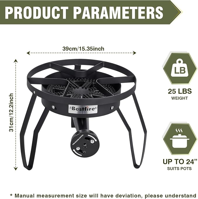 Bestfire 16" Single Propane Burner Camping Stove - Image 2