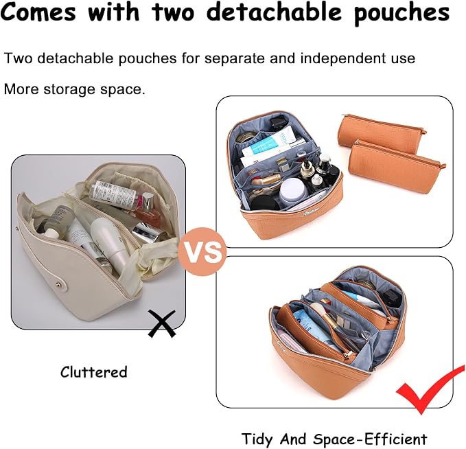 Travel Makeup Bag Organizer Cosmetic Bag: 3 Pcs Set Make up Bags - Image 9