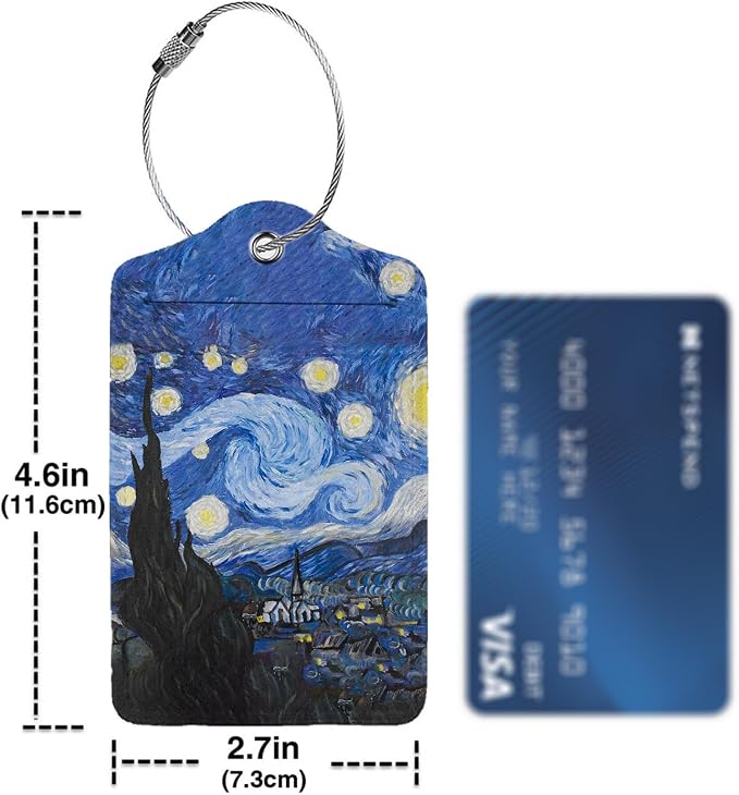 Abstract Starry Night 2 Pcs Luggage Tags, Privacy Cover ID Label - Image 4