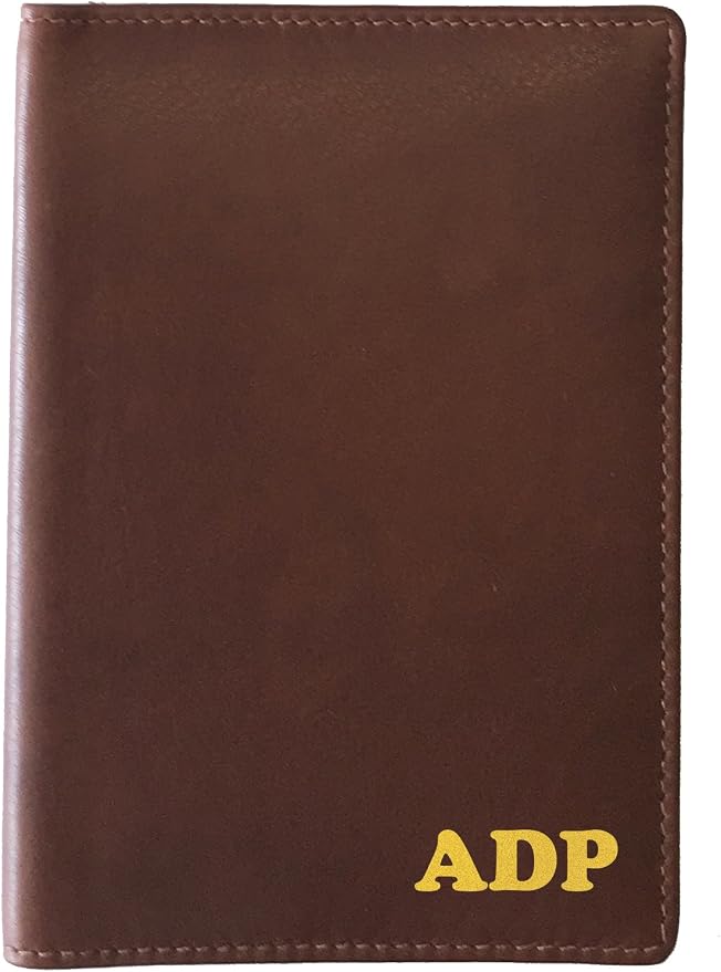 Personalized Monogrammed Toffee Leather RFID Passport Wallet by 123CheapChecks