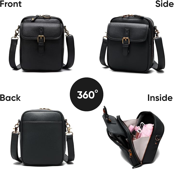 1060 Leather Crossbody Bags for Women Anti-Theft Vegan Purse - Image 5