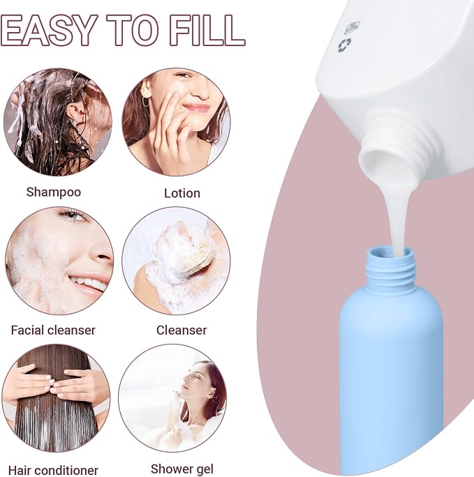 Travel Shampoo Bottle, Empty Plastic Squeeze Bottles 8.8oz - Image 2