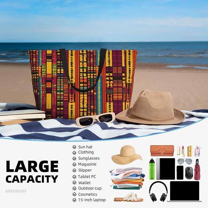 Beach Bag for Women Beach Tote Bag Waterproof Sandproof Large Bags - Image 5