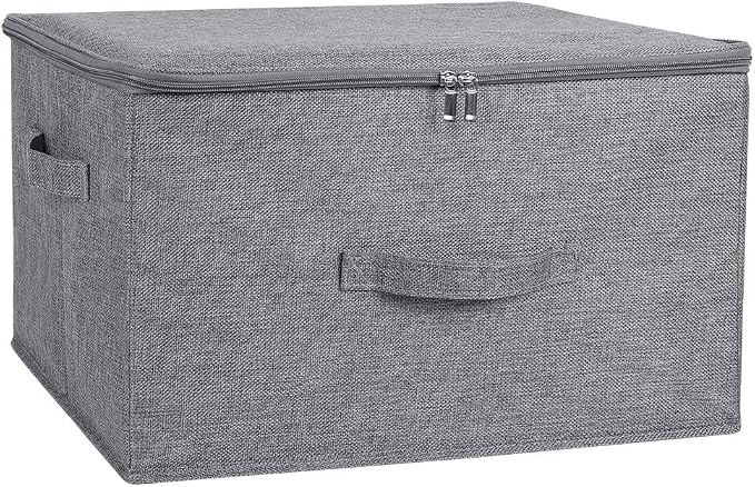 ANMINY Storage Bins with Zipper Lids 51.9 Qt Lidded Fabric Storage Boxes by ANMINY