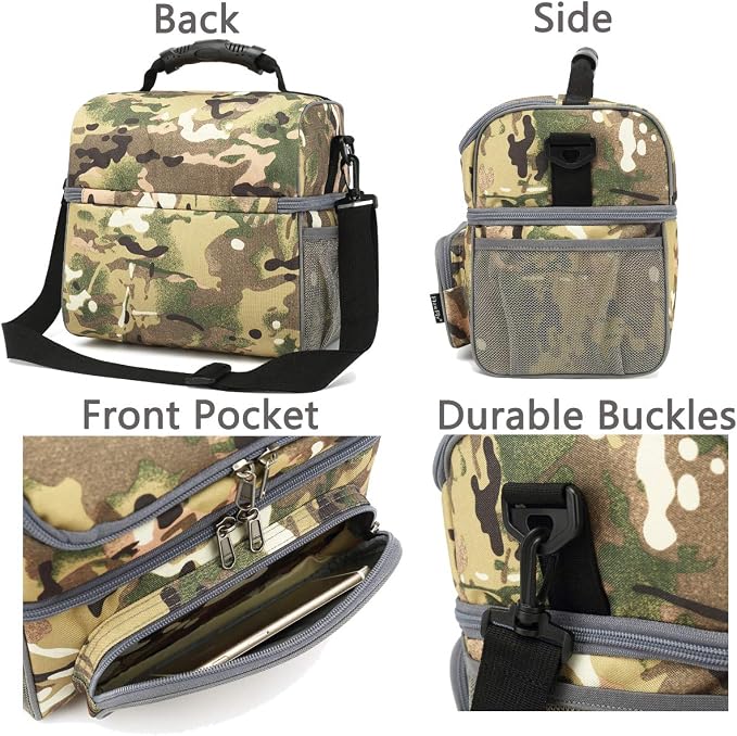 FlowFly Double Layer Cooler Insulated Lunch Bag Adult Lunch Box Large Tote Bag - Image 5
