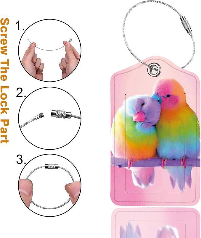 2 Pack Luggage Tag for Suitcase, Cute Unique Leather Bag Tags Identifiers - Image 2