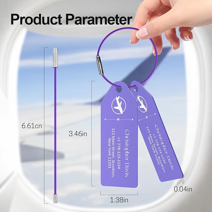 4 PCS Personalized Metal Luggage Tag – Personalized Engraved Suitcase Tag - Image 2