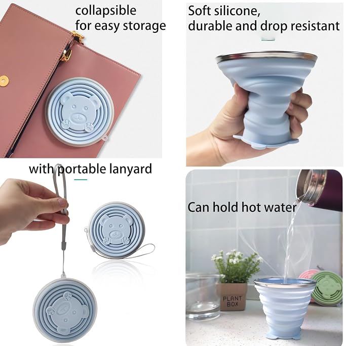 2 Pack Silicone Collapsible Cups - Image 4