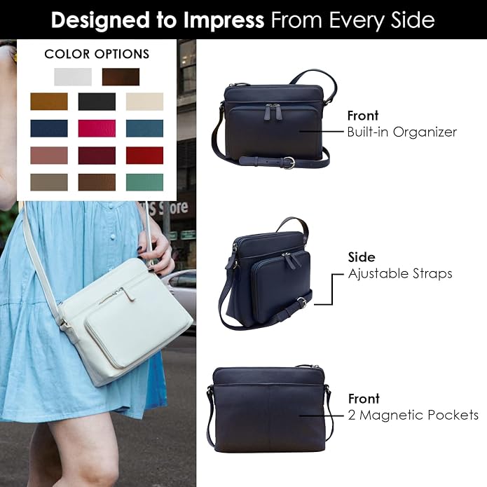 ili New York Genuine Leather Crossbody Bags - Image 2