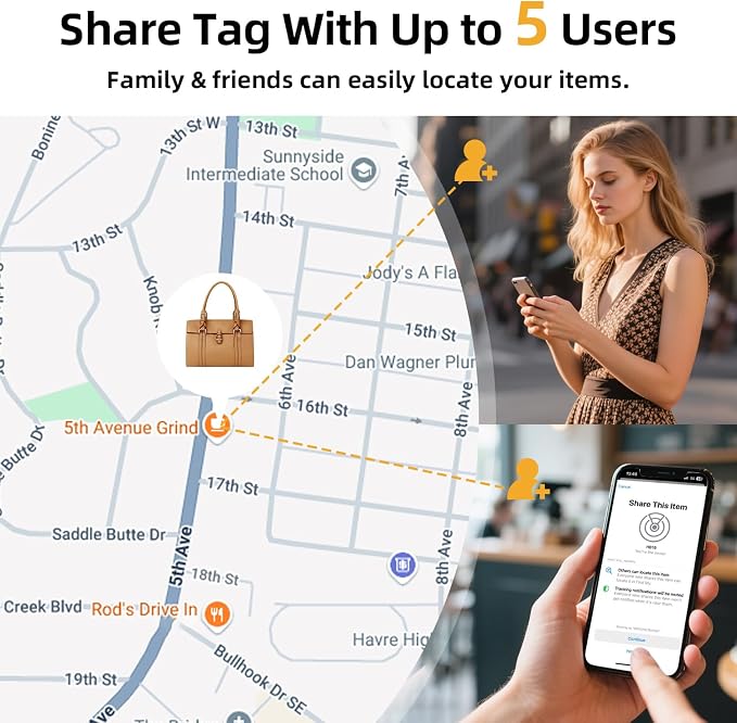Esky Bluetooth Tracker Tag-4 Pack, Smart Luggage Tracker Compatible - Image 6