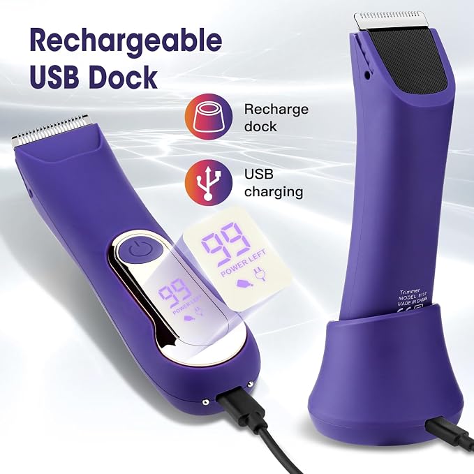 Bikini Trimmer for Women, Wet/Dry Personal Pubic Hair Trimmer Womens Electric - Image 4