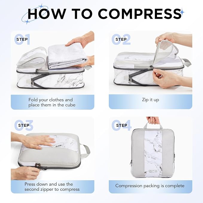 10 Set Compression Packing Cubes - Image 3