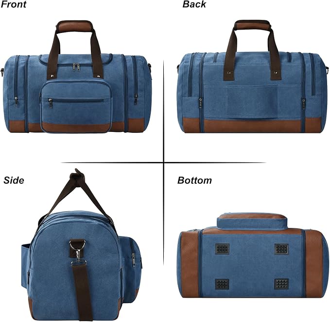 Litvyak Duffle Bag for Travel, Large 60L Canvas Travel Duffel Bags Overnight - Image 6