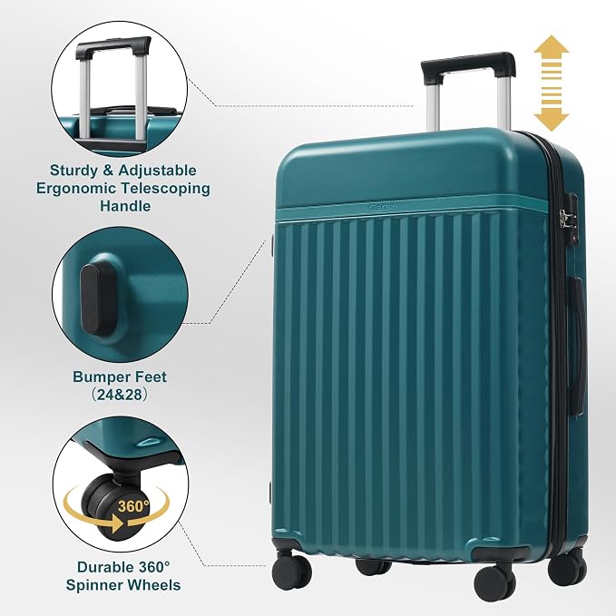 Merax Luggage Sets Front Opening, 2 Piece Hardshell Suitcase - Image 4