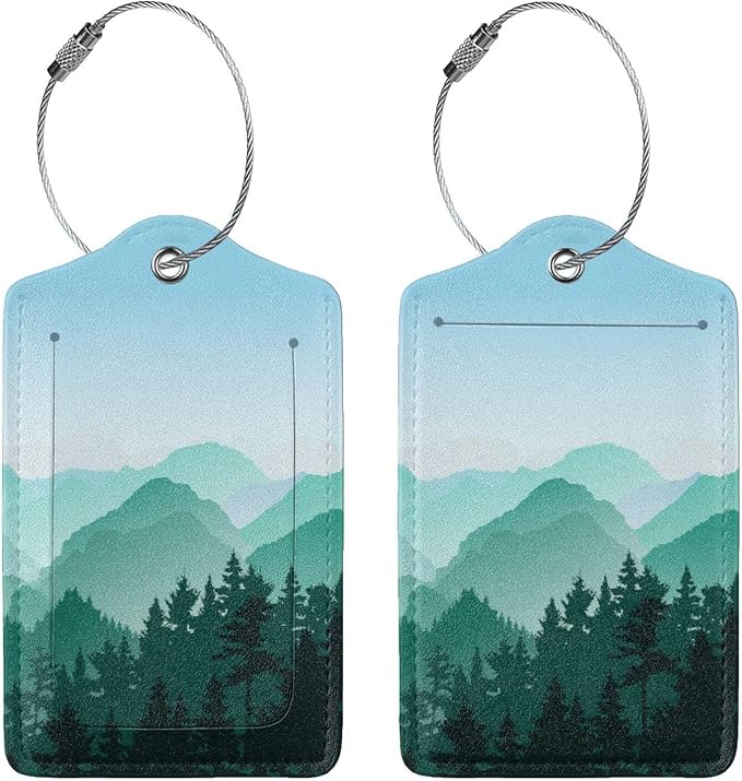 2 Pcs Cute Green Mountain Luggage Tag by Xovweinp