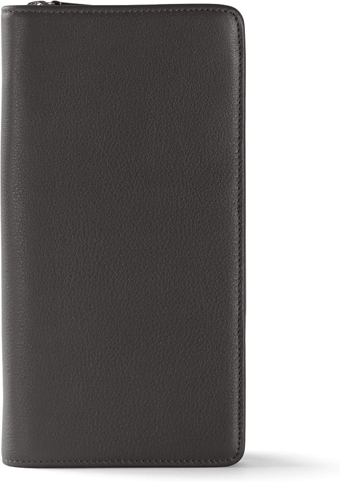 Leatherology Black Onyx Travel Zip Organizer Wallet, Passport Holder, RFID by Leatherology