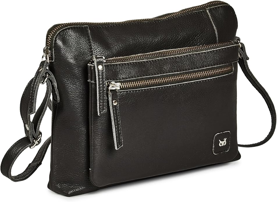 Wise Owl Accessories Small Soft Pebbled Real Leather Crossbody Handbags Purses by WiseOwlAccessories