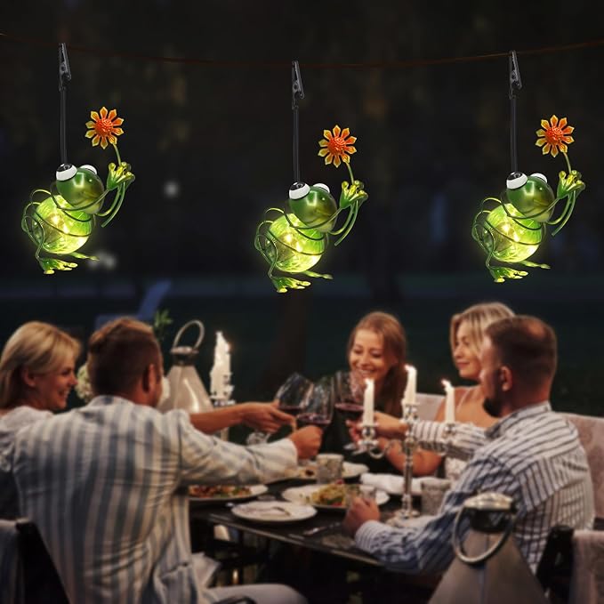 Frog Solar Outdoor Hanging Lantern Creative Small Sculpture Lights Durable - Image 2