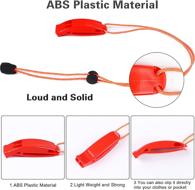 JULBEAR 6PCS Safety Survival Whistles - Image 3