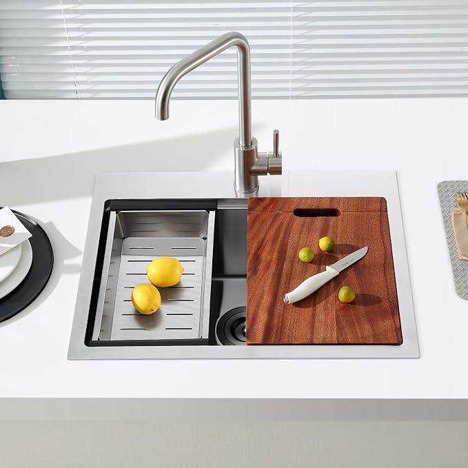 POPFLY 25 Inch Drop In Kitchen Sink, 25×18 Drop In Workstation Sink 18-Gauge - Image 2