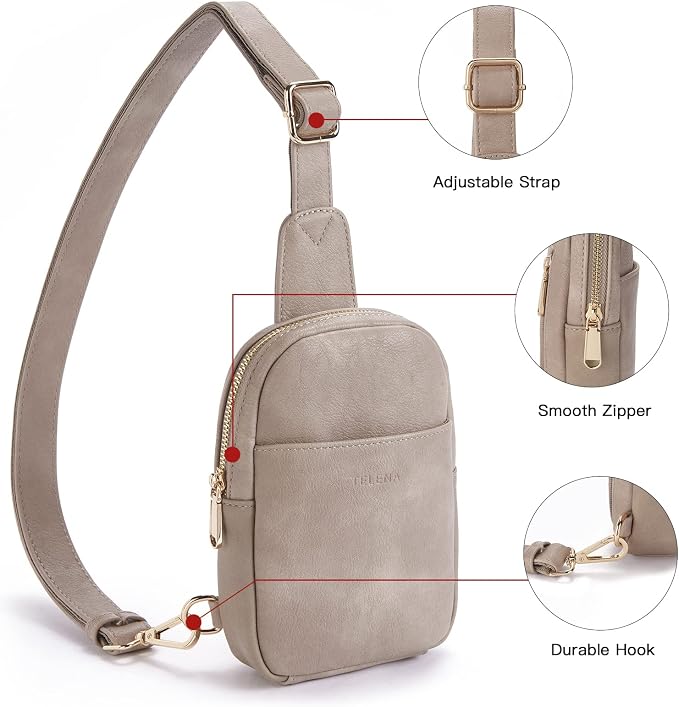 Telena Small Sling Bag for Women Leather Crossbody Fanny Packs Chest Bag for - Image 4