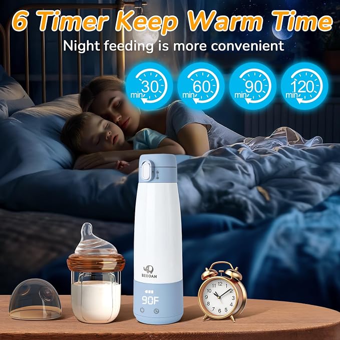 BEBOAN Portable Bottle Warmer for Travel On The Go, Portable Milk Warmer 5-Temp - Image 4