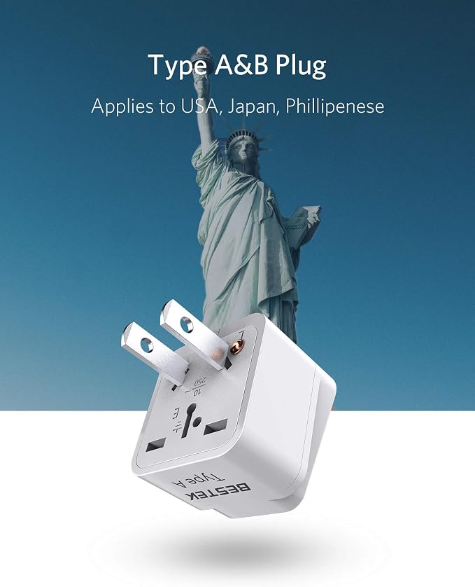 BESTEK Japan Travel Plug Adapter, Grounded Universal Type A Plug Adapter JP to - Image 7
