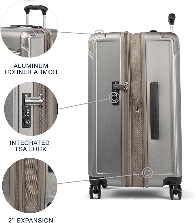 Travelpro Platinum Elite Hardside Expandable Checked Luggage, 8 Wheel Spinner - Image 4