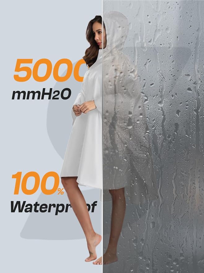 SaphiRose Unisex Rain Poncho Raincoat Hooded - Image 2