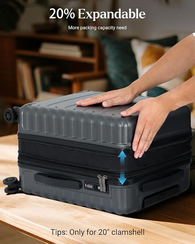 Luggage Sets 2 Pieces, 20/28 Inch PC Hardshell Suitcase - Image 5