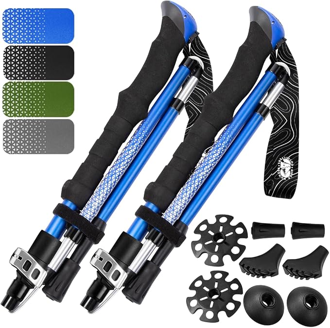 Premium Foldable Hiking Poles by USA Brand by HikerHungerOutfitters