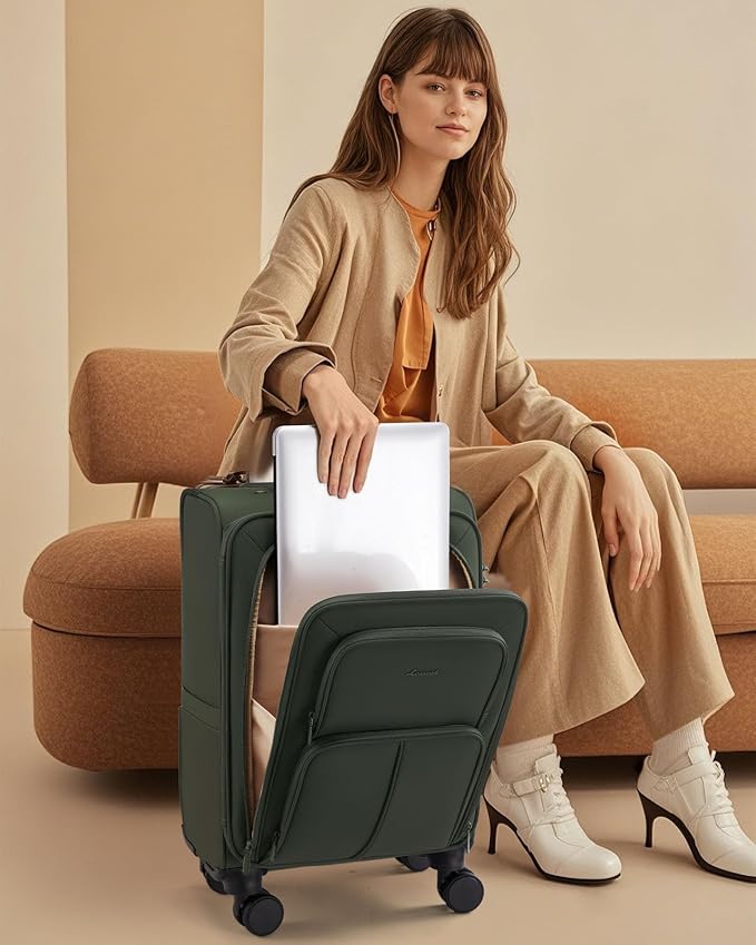 LOVEVOOK Carry On Luggage 22x14x9 Airline Approved, 22 Inch Softside Suitcases - Image 9