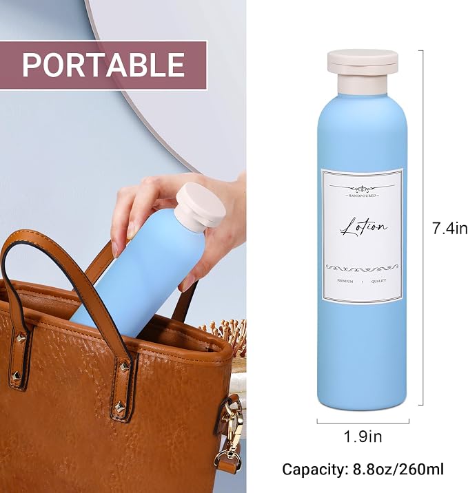 Travel Shampoo Bottle, Empty Plastic Squeeze Bottles 8.8oz - Image 3