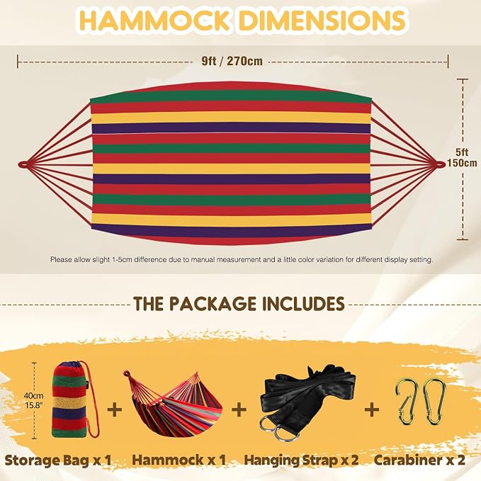 ANYOO Cotton Hammock Portable Camping Hammocks - Image 3