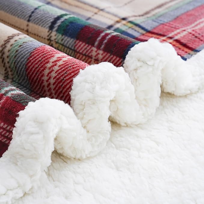 PU MEI Sherpa Fleece Throw Blanket 60" x 80" Reversible Plush Fluffy Large Big - Image 5