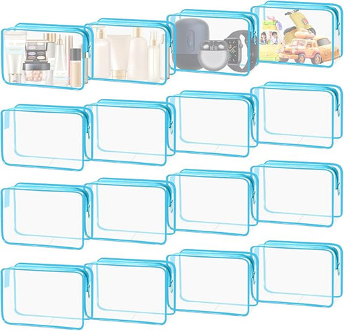16 Pieces Clear Cosmetic Bags, PVC Clear Pouch by YedsIntu