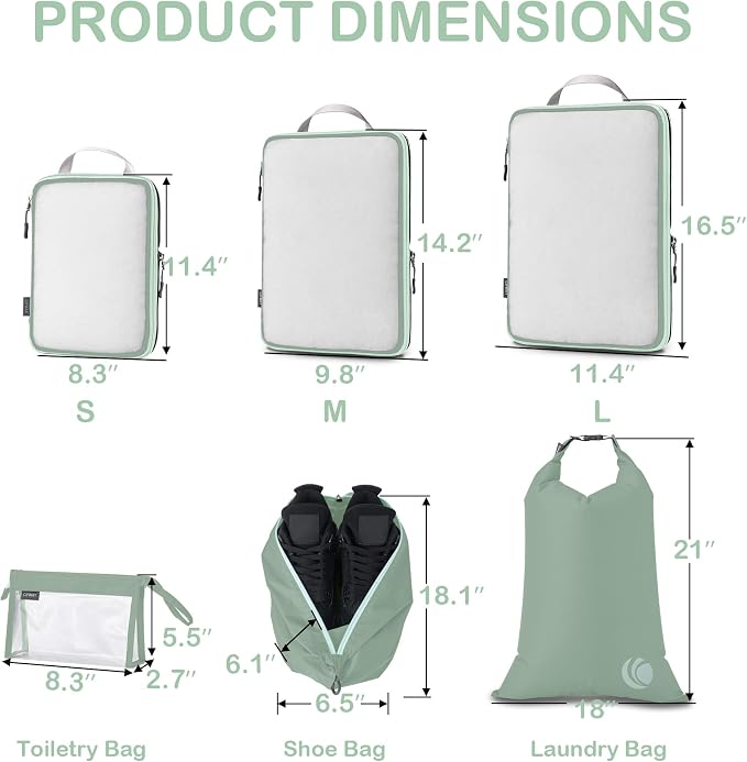 Cipway Compression Packing Cubes Mesh, Lightweight Luggage Organizer Bags - Image 4