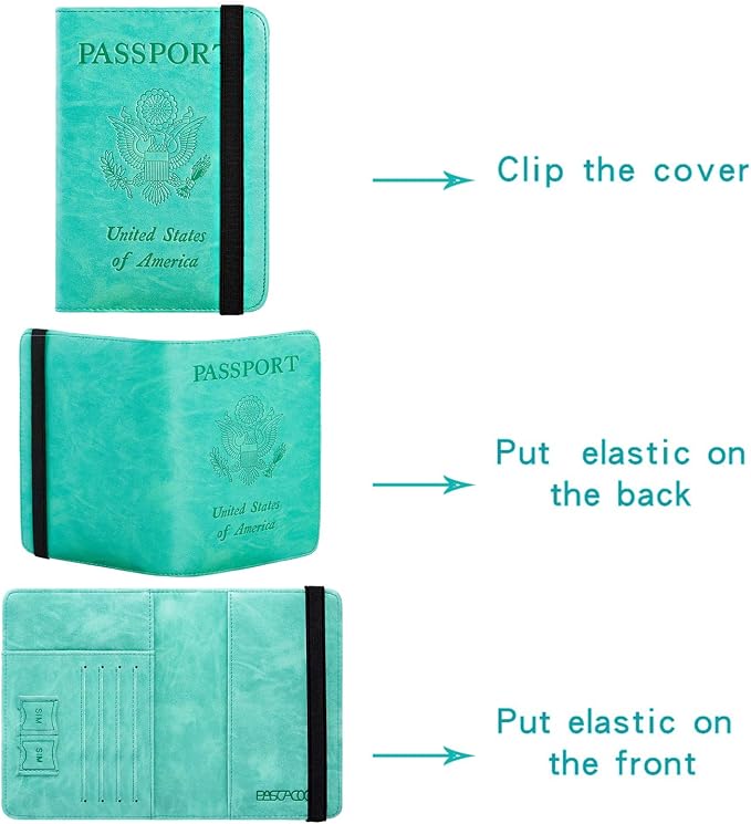 Passport Holder Cover Wallet Travel Essentials RFID Blocking Leather Card Case - Image 5